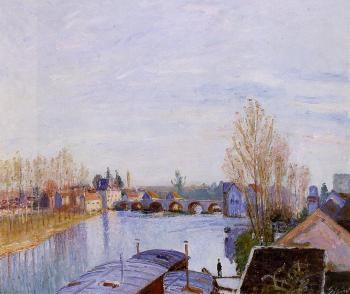 阿爾弗萊德 西斯萊 The Loing at Moret, the Laundry Boat